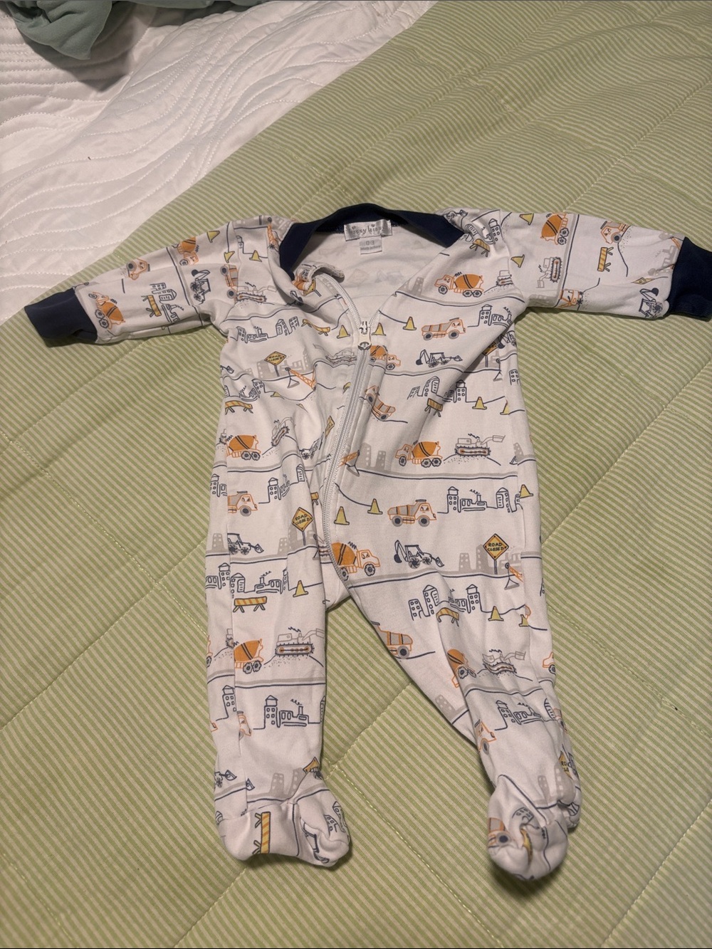 Kissy Kissy Footie Construction Print Footie, 0-3 mo